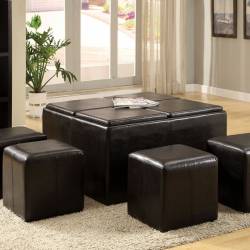 HOLLOWAY NESTED OTTOMAN Espresso Finish
